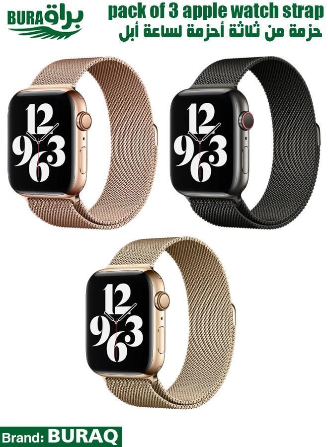 BURAQ Apple Watch Band Strap For Apple Watch Ultra 2/Ultra 49mm, Series 10 46mm, 9/8/7 45mm, SE2/SE/6/5/4 44mm, 3/2/1 42mm