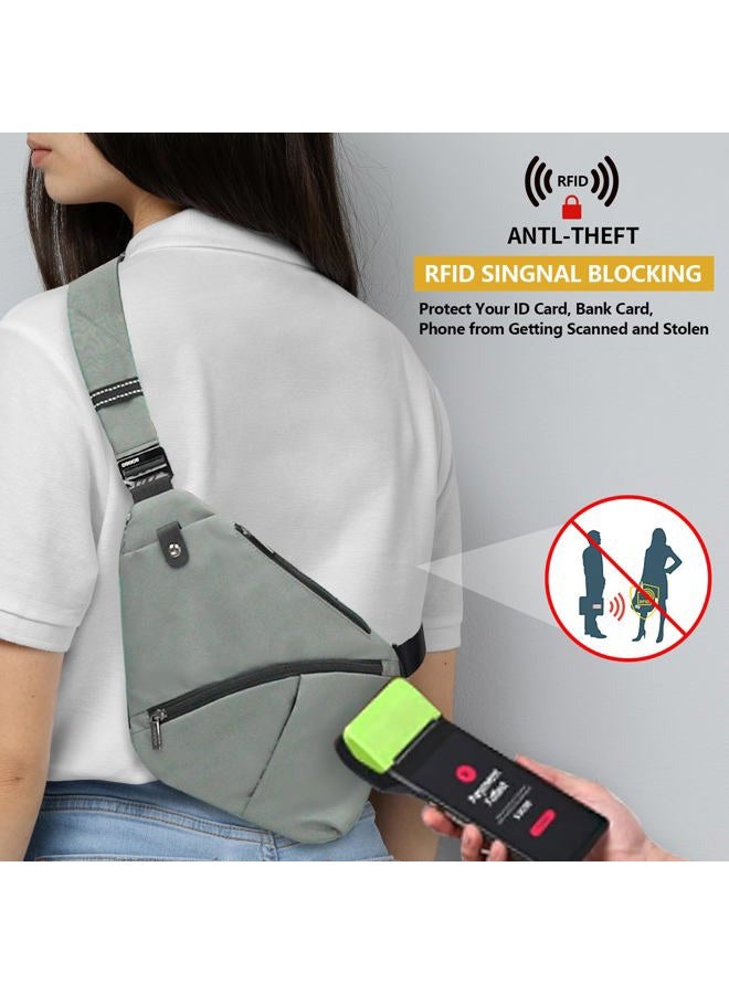 OSOCE Travel Sling Bag with RFID Pocket, Anti Theft Crossbody Bag for Women Men Casual Chest Outdoor Shoulder Hiking Bag, Dark Grey, Small - Image 3