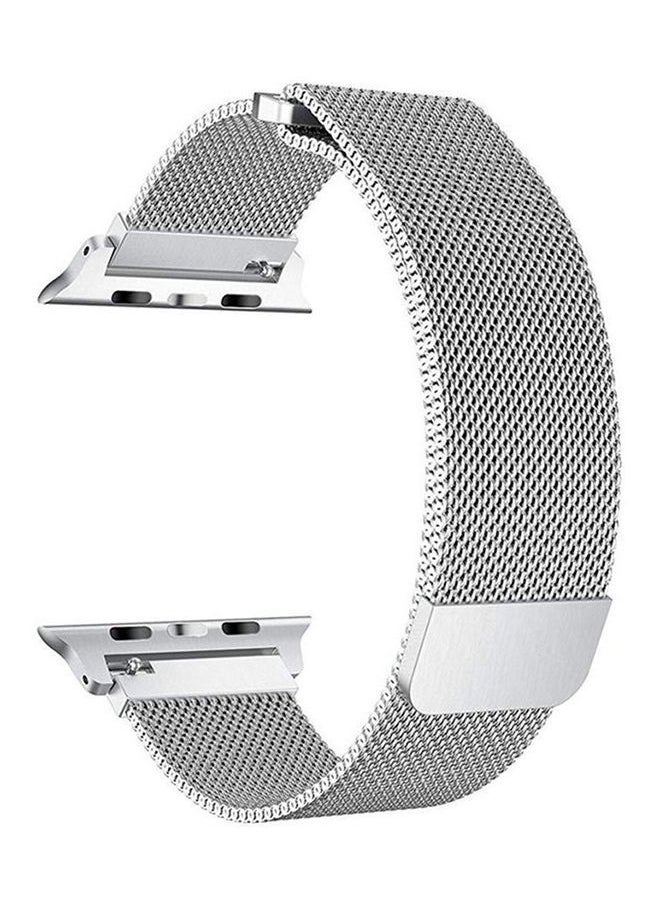 NIBEMINENT - Milanese Loop Stainless Steel Band For Apple Watch 38/40mm Silver - Image 1