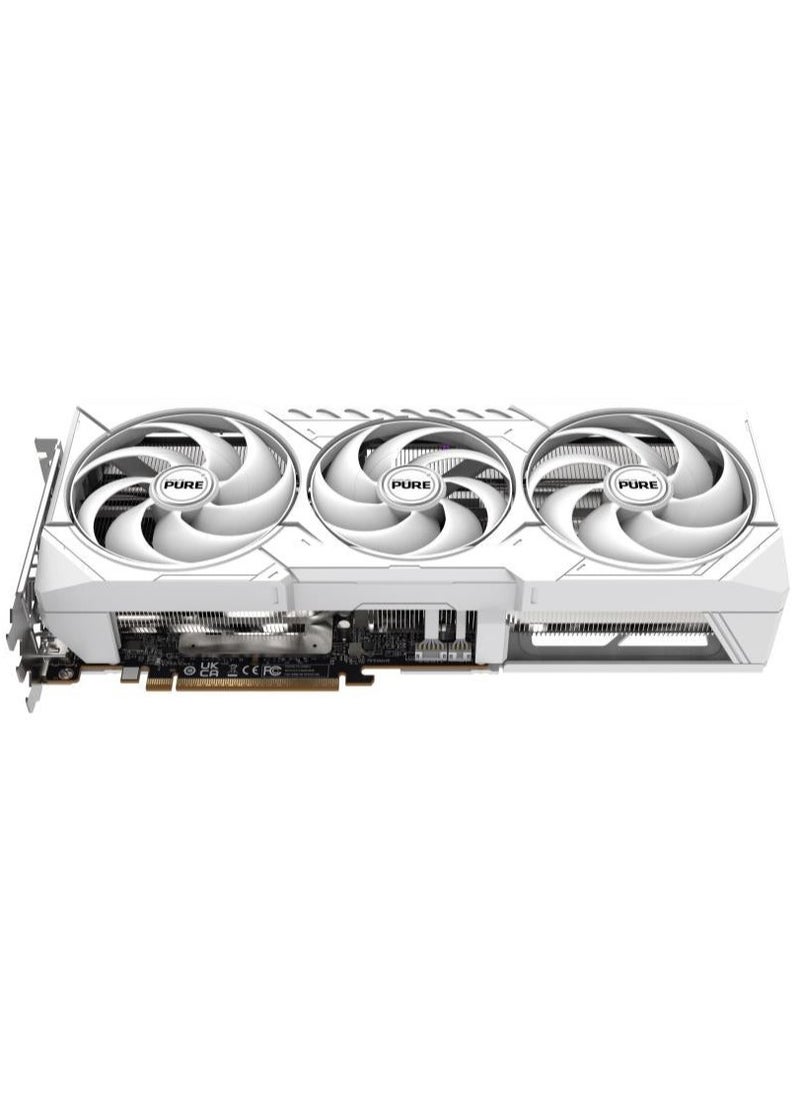 Sapphire - PURE AMD Radeon RX 9070 16GB GDDR6 Graphics Card - AMD RDNA 4, Up to 2700 MHz Boost Clock, 3584 Stream Processors, 56 Compute Units, 64MB Infinity Cache, PCIe 5.0, 4K Resolution, Tri-X Cooling, ARGB, 2x HDMI, 2x DisplayPort 2.1a, AMD FidelityFX & FreeSync Support | 11349-02-20G - Image 1