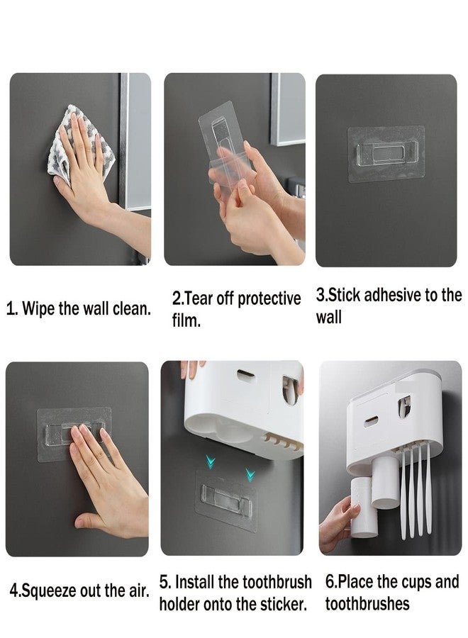 XIBO Oenen 3Cup Toothbrush Holder for Bathroom, Toothpaste Holder and Dispenser, Wall Mounted Toothbrush Cup Holder with Brush Sink, Cup, Cosmetic Drawer and Storage Tray White, Magnetic Cup Design. - Image 5