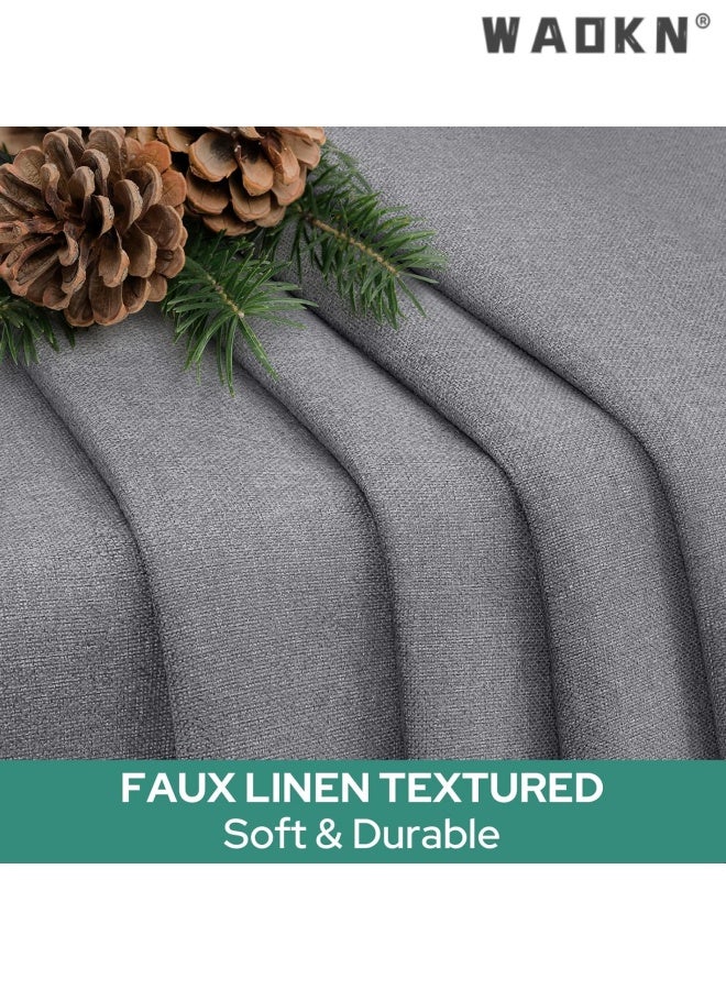 WAOKN 1pcs 100% Linen Blackout French Door Curtains, Privacy Door Window Curtains ,66*102cm , Room Darkening Blinds, Thermal Insulated Shades for Bedroom, Non perforated self-adhesive door curtain , 1 Panel, grey . - Image 3