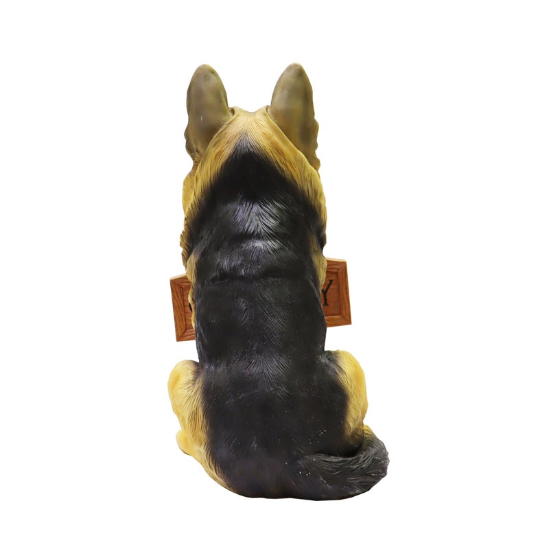 Nature's Mark German Sheperd Dog Puppy Statue with Reversible Welcome Sign and Go Away Sign Resin Garden Decor 12" H - Image 5