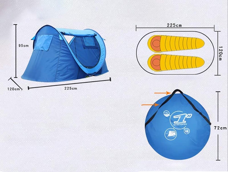 UzGgg Automatic Quick-Opening 2 Person Pop-Up Tent for Beach and Camping - Image 2