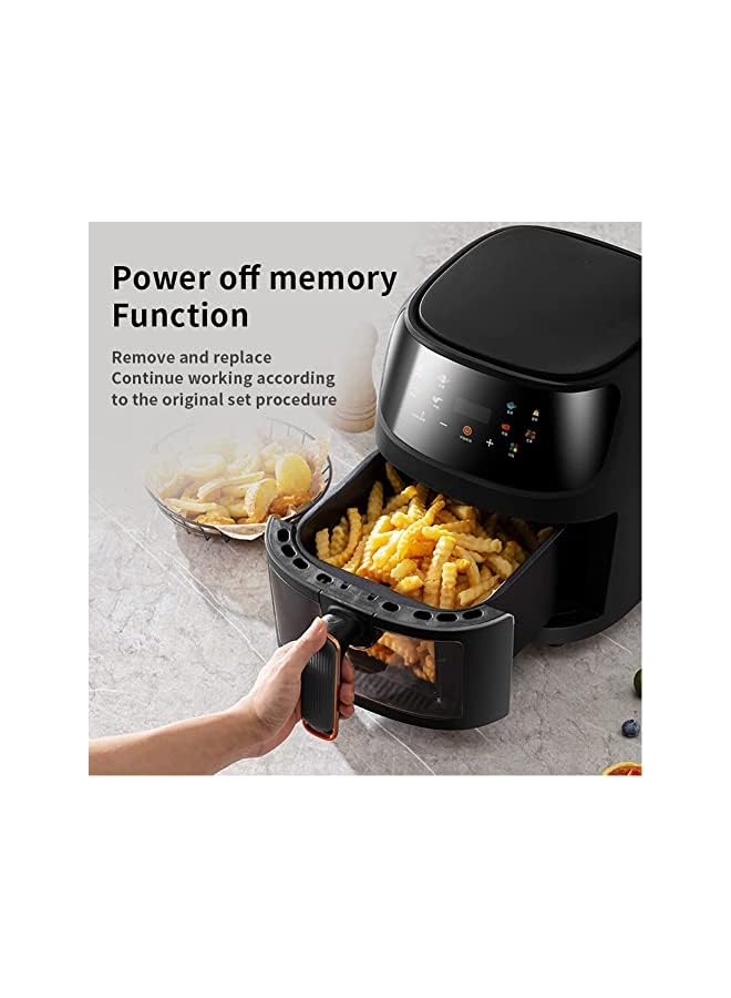 vesus Fryer 6L Glass with Touch Screen,and 360° air convection system, multi-function, Visable Cooking Window, with Odor Erase Technology - Image 2