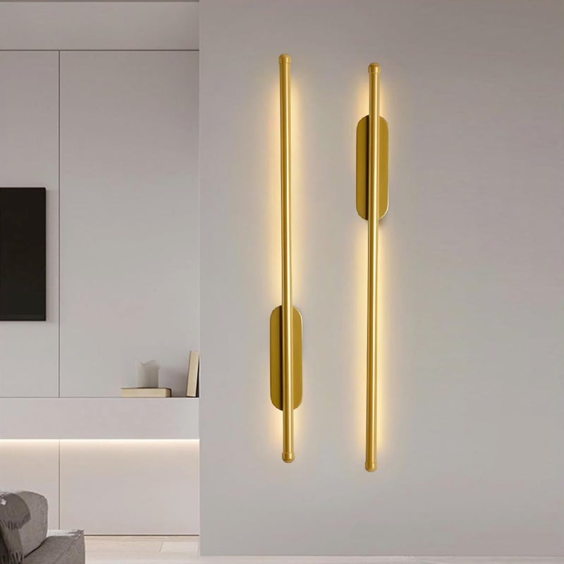 Groeien Pack of 2 | Modern 3 Color LED Wall Sconce Luxe Baton Wall Light for Bedroom Living Room Corridor Lighting Fixtures Wall Mount(Warm+Natural+Coolwhite)(Luxe Baton, 2) - Image 1