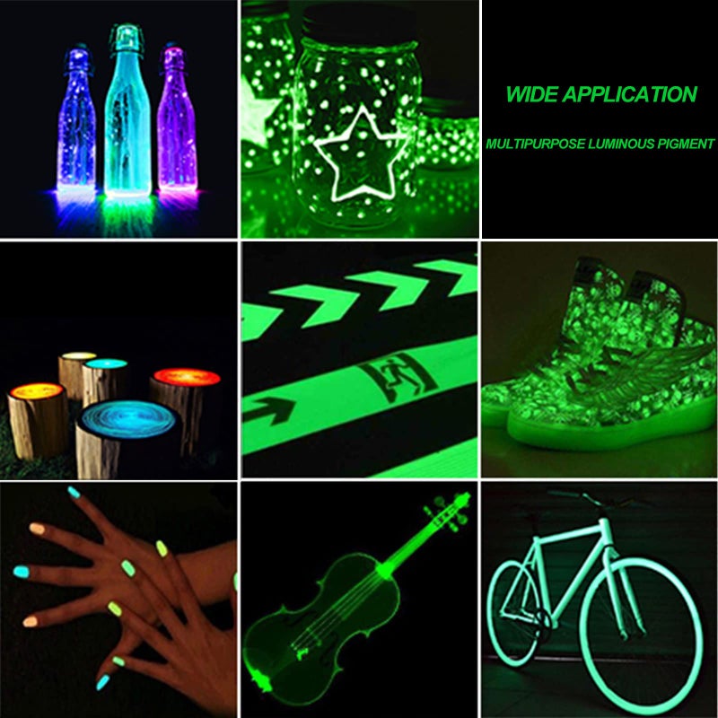 SEISSO Glow in the Dark Pigment Powder, 12 Color 0.7oz/20g Epoxy Resin Luminous Powder Set for Resin Art, Nail Art, Acrylic Paint and DIY Crafts, Gift for Birthday Christmas Halloween Party - Image 4