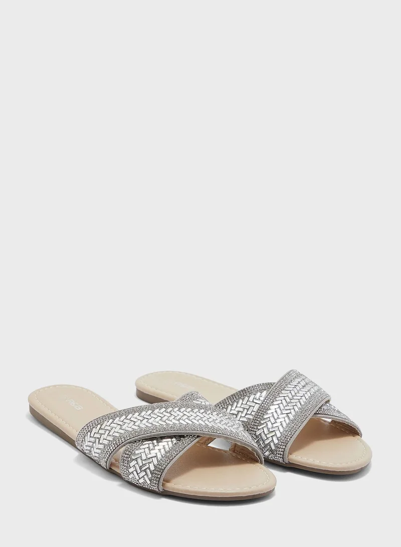 RB One Strap Flat Sandals