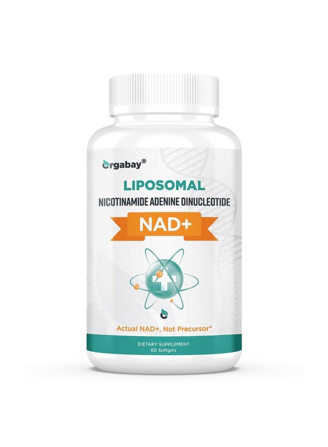 Orgabay Liposomal NAD+ Supplement 500 mg, High Absorption, Boost NAD+ with TMG 250 mg, Actual NAD Plus More Efficient Than Nicotinamide Riboside, Support Cellular Energy, Healthy Aging | 60 Softgels - Image 1