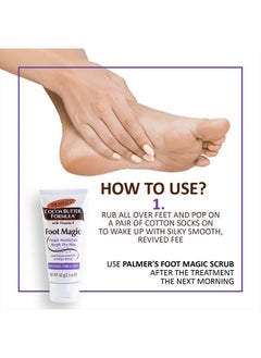 PALMER'S Cocoa Butter Formula Foot Magic Moisturizing Foot Cream for Dry, Cracked Heels, Feet Moisturizer with Peppermint Oil & Vitamin E, 2.1 Ounces  - Image 4