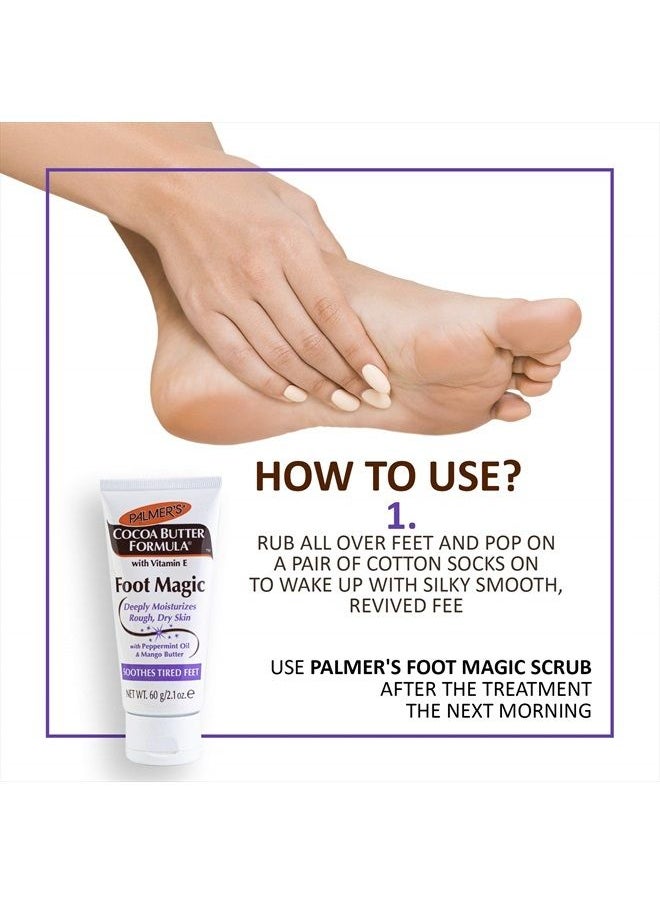 PALMER'S Cocoa Butter Formula Foot Magic Moisturizing Foot Cream for Dry, Cracked Heels, Feet Moisturizer with Peppermint Oil & Vitamin E, 2.1 Ounces  - Image 4