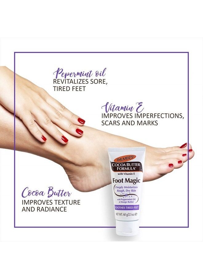 PALMER'S Cocoa Butter Formula Foot Magic Moisturizing Foot Cream for Dry, Cracked Heels, Feet Moisturizer with Peppermint Oil & Vitamin E, 2.1 Ounces  - Image 3