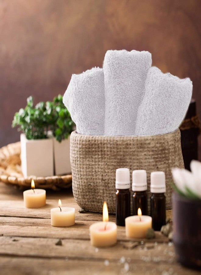 Talvania Washcloths Towels Super Absorbent Terry Towel 100% Ring Spun Cotton White Wash Cloth with Border Design Ideal for Face Wash Long Lasting Multi-Purpose Gym Spa Home Bath Towel 24 Pack 12"X12" - Image 2