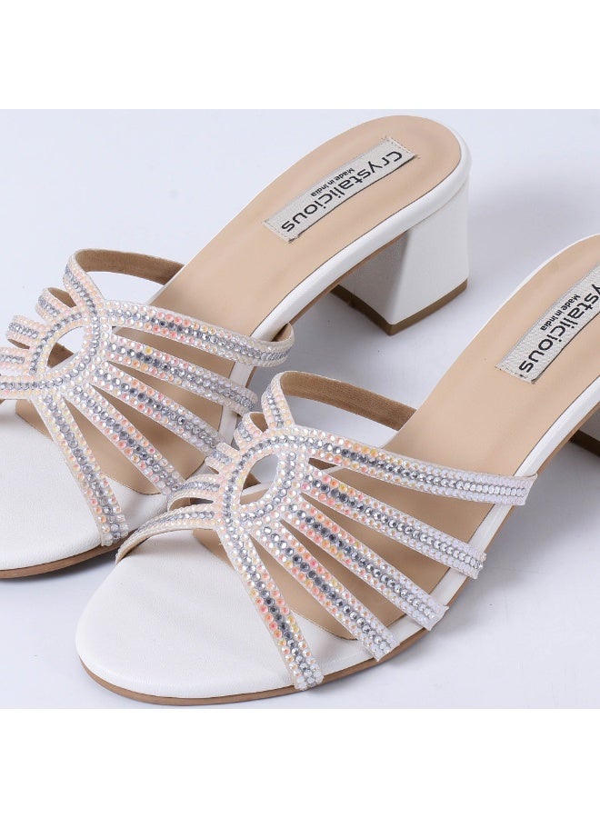 Crystalicious Warm 2.0 Handcarfted Block Heel 2 Inches Round Toe High Heel for for Party, Casual, Work, Date, Cocktail, Nightclub - Image 2