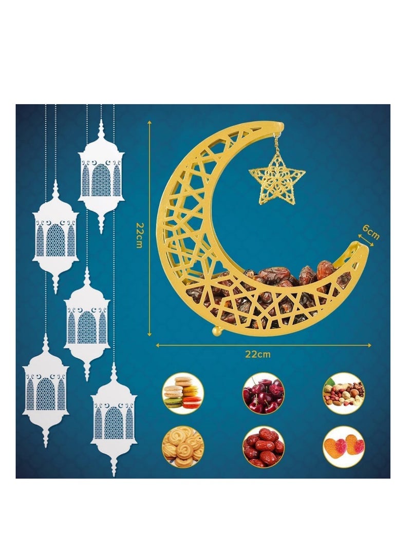 كوول تشيك صينية رمضان، طبق عشاء نجمة قمرية، زينة منزلية رمضان، مستلزمات طاولة عيد الفطر، حلوى حلوى مأدبة - Image 2