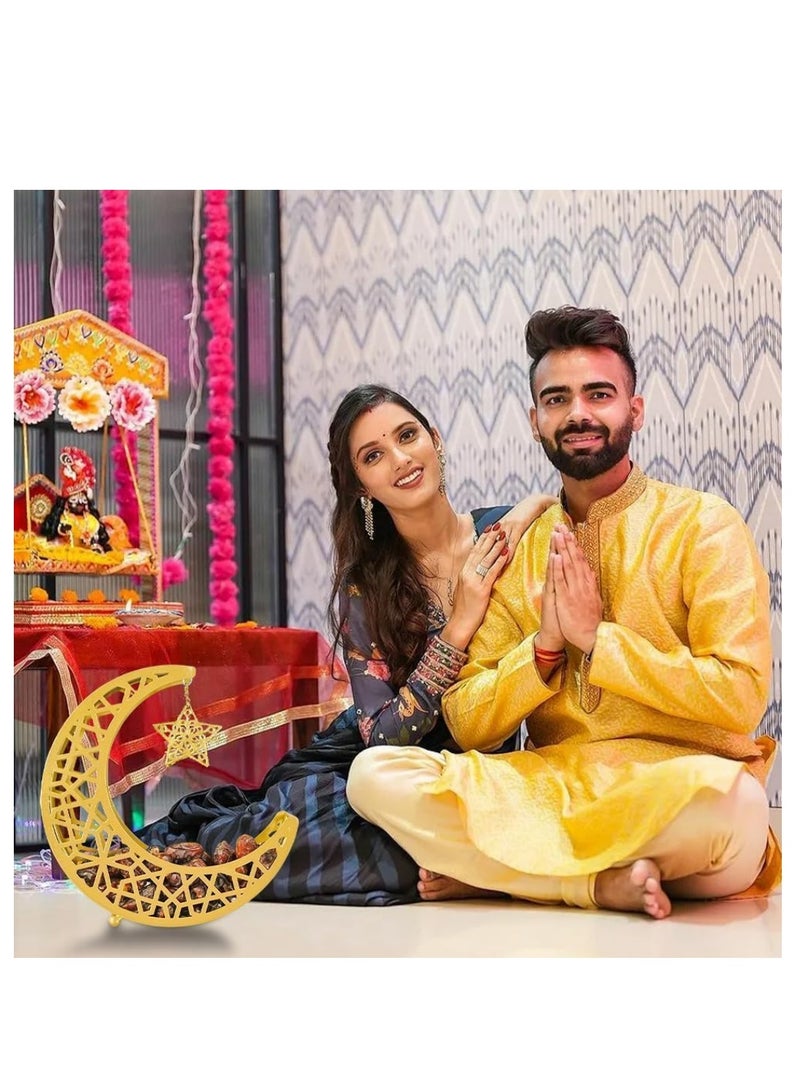 كوول تشيك صينية رمضان، طبق عشاء نجمة قمرية، زينة منزلية رمضان، مستلزمات طاولة عيد الفطر، حلوى حلوى مأدبة - Image 4