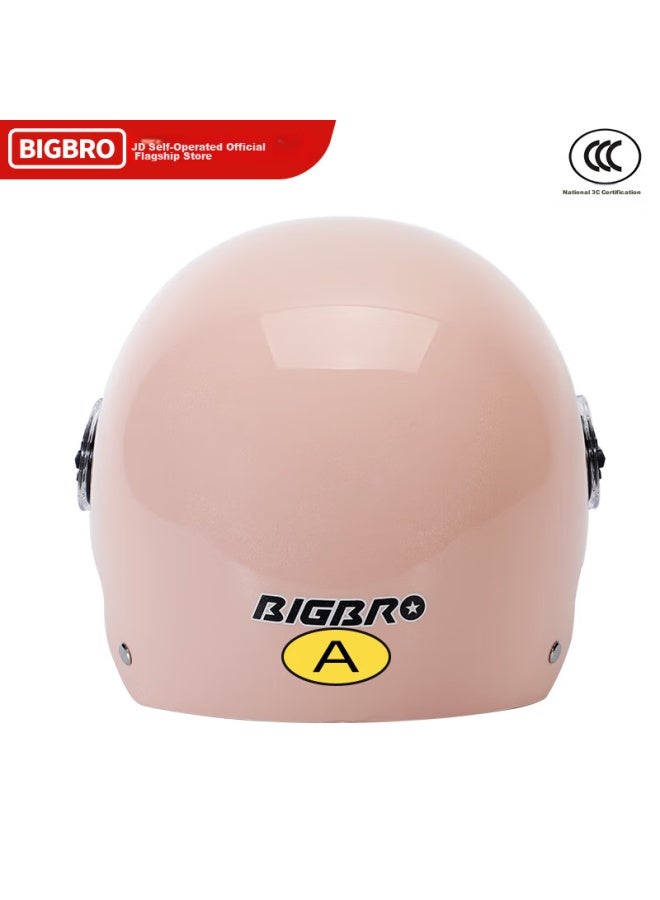 Bigbro 008 Pink New National Standard 3c Electric Motorcycle Helmet For Men And Women, Summer Sun Protection, All-season Universal, Electric Scooter Summer Half Helmet - Image 3
