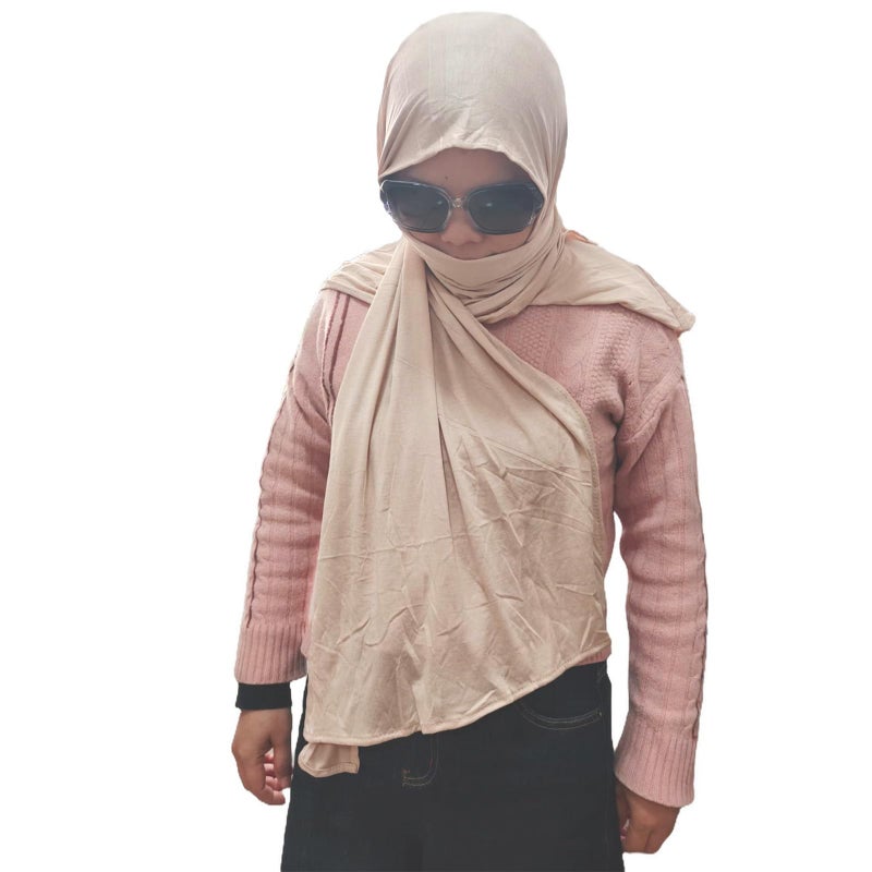 HURESON Premium Instant Hijab Scarf Cotton Hijabs For Women Soft Head Wraps, Ready to wear hijab, Abaya, Instant hijabs (Beige) - Image 2