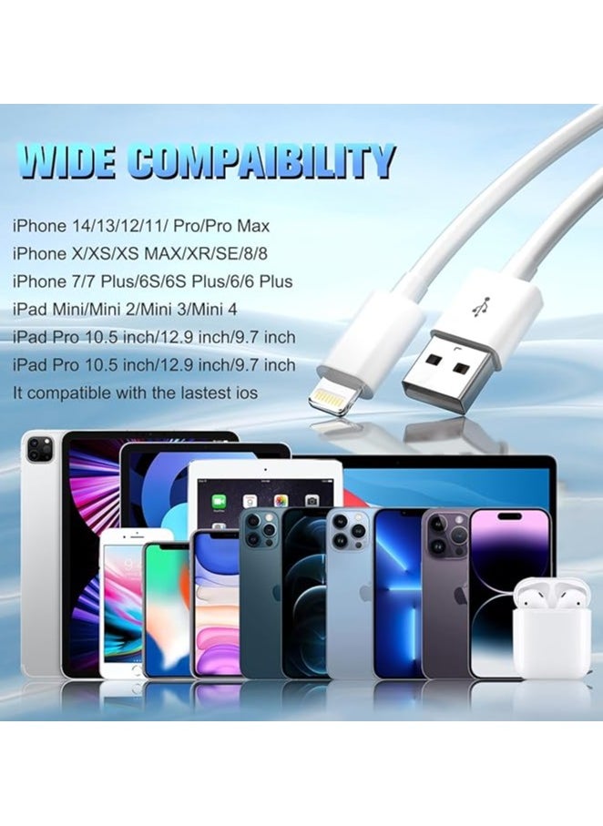 erorex - 2PCS 2m Lightning Charging Cable for Apple, Original Apple USB to Lightning Cord Lightning to USB Sync Cable by Apple MFi Certified Lightning Cable Original Apple Sync Lightning Cable (2m / 12 Feet) - Image 1