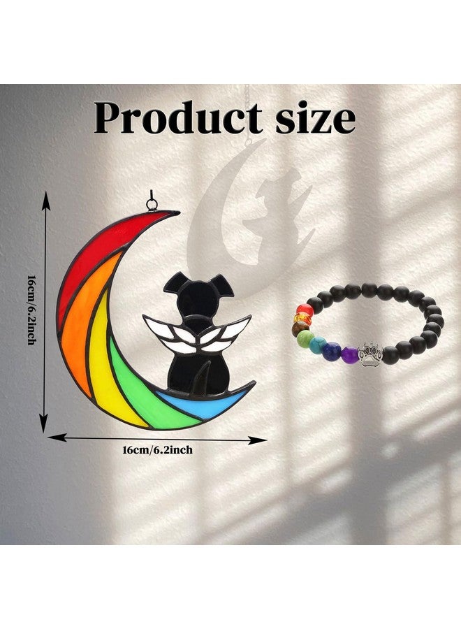 Generic Dog Memorial Gifts for Loss of Dog,Rainbow Bridge Dog Memorial Gifts,Pet Memorial Gifts,Rainbow Bridge for Beloved Dog Paw Print Bracelet,Suncatcher Gifts,Dog Sympathy Gift,Dog Remembrance Gift  - Image 4
