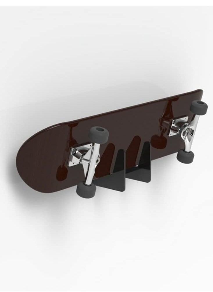 Generic 2pcs Skateboard Wall Mount, Longboard Hanger Skateboard Display Rack for Display and Storage of Long/ Skate/ Penny/ Cruiser Boards, Made of Acrylic, Gift for Skateboard Lovers, Easy to Install  - Image 4