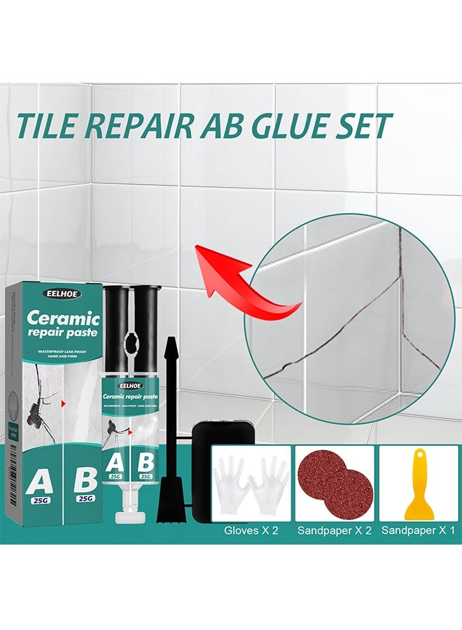 إيلهو معجون إصلاح السيراميك ، حشو إصلاح رقائق بلاط السيراميك ، حشو رقاقة عميقة ، طقم إصلاح شقوق البورسلين ، حشو فجوة حشو الايبوكسي ، معجون البلاط ، بلاط أرضيات الحمام ، أسطح العداد ، قلم الجدار - Image 4