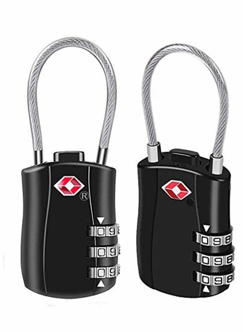 Zikra Suitcase Locks Luggage Locks, TSA Approved Luggage Lock, Zinc Alloy Security Padlock, 3-Dial Combination Padlock for Luggage, Suitcases, Backpacks, Duffle Bag Laptop Camera Bag 2Pcs - Image 1