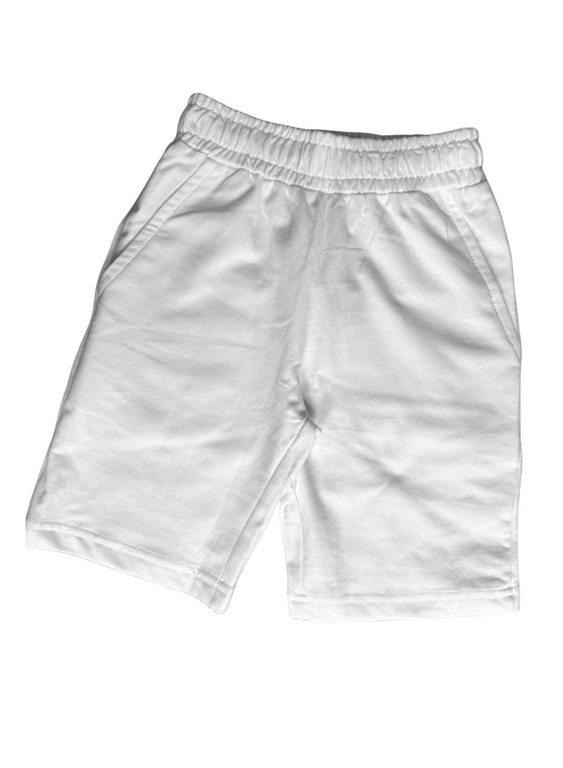 Boeiz Matching Set: Football Print on Black T-shirt & Plain White Shorts Set for 5-6Y - Image 2