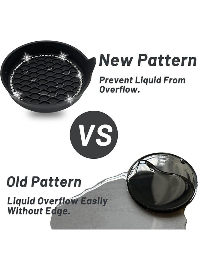 فلوشرينيك حاملات أكواب للسيارة، 2 قطعة حاملات أكواب عالمية مانعة للانزلاق مدمجة في كوستر مزخرف، إكسسوارات داخلية للسيارة - Image 3