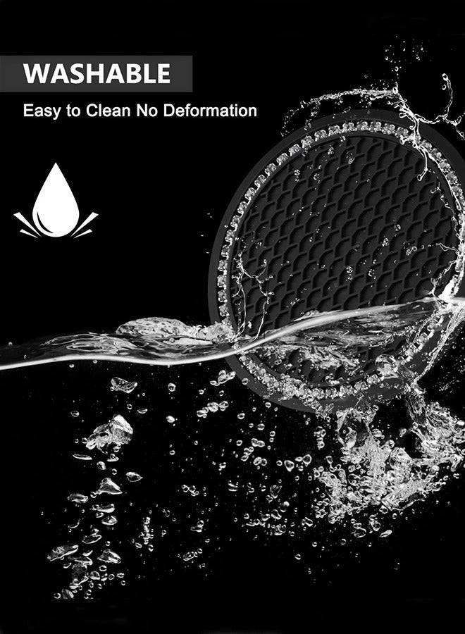 فلوشرينيك حاملات أكواب للسيارة، 2 قطعة حاملات أكواب عالمية مانعة للانزلاق مدمجة في كوستر مزخرف، إكسسوارات داخلية للسيارة - Image 5