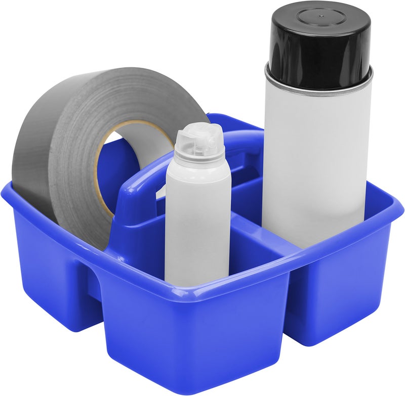 Storex 3-Compartment Small Caddy – Multipurpose Classroom Organizer with Handle, Assorted STEAM Colors, 6-Pack (00940A06C) - Image 4