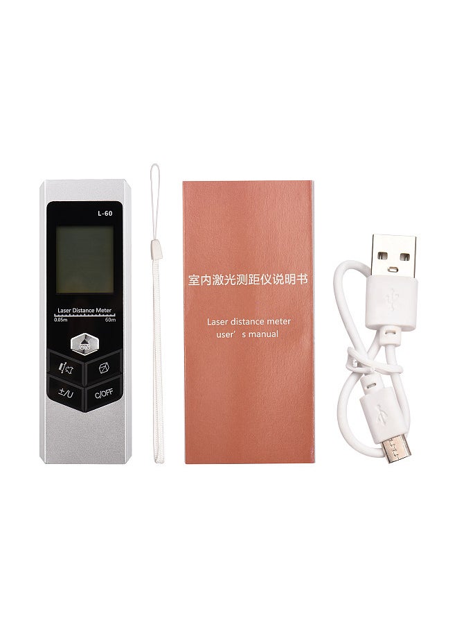 Generic 197Ft Mini Distance Measure Display M/In/Ft Volume/Area/Pythagorean Measurement Distance Measure With LED Light USB Rechargable Digital Tape Measure  - Image 2