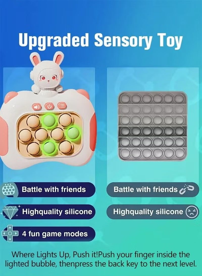 ألعاب التململ الإلكترونية السريعة الدفع المضيئة للبالغين والأطفال مع لعبة ألغاز آلة دفع البوب ​​الفقاعات فيدجيت لعبة حسية هدايا عيد الميلاد - Image 3