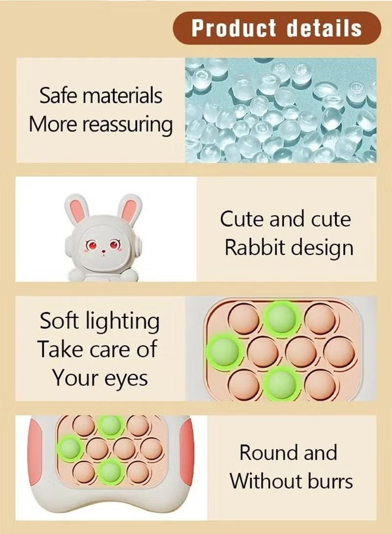 ألعاب التململ الإلكترونية السريعة الدفع المضيئة للبالغين والأطفال مع لعبة ألغاز آلة دفع البوب ​​الفقاعات فيدجيت لعبة حسية هدايا عيد الميلاد - Image 4