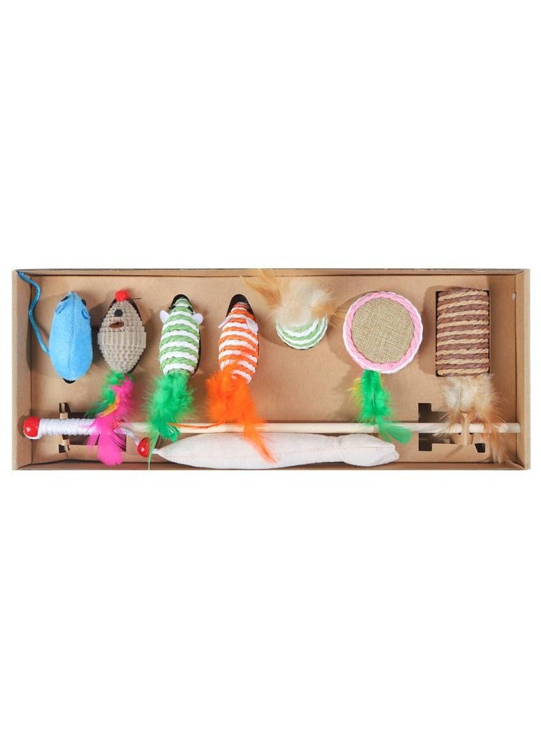 sharjah pigeon 7PCS Cat Teaser Rod Set – Interactive Feather Wand Toys for Cats & Kittens | Fun Exercise & Hunting Simulation Cat Toy Set - Image 2