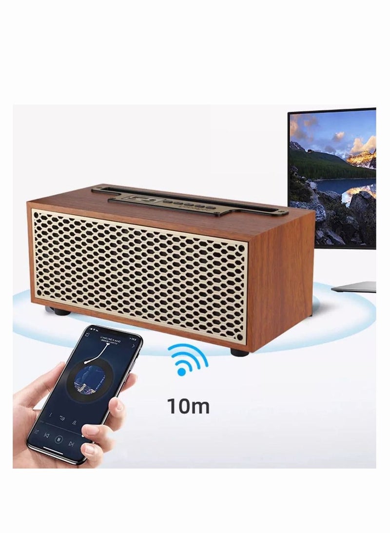 MIXDE Wood Grain Bluetooth Speaker TWS Wireless Home Subwoofer Outdoor Portable Mini Long Range Audio - Image 3