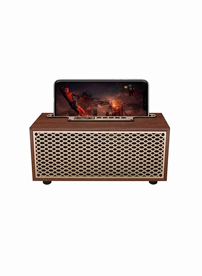 MIXDE Wood Grain Bluetooth Speaker TWS Wireless Home Subwoofer Outdoor Portable Mini Long Range Audio - Image 1