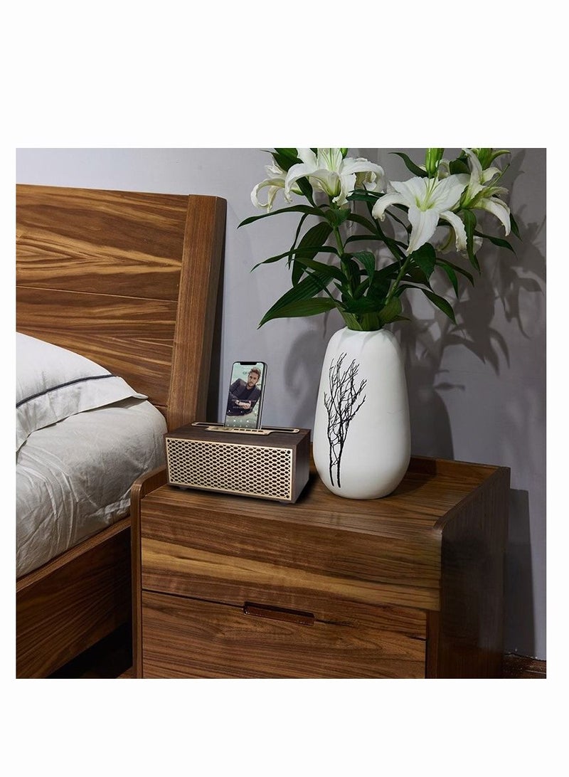 MIXDE Wood Grain Bluetooth Speaker TWS Wireless Home Subwoofer Outdoor Portable Mini Long Range Audio - Image 4