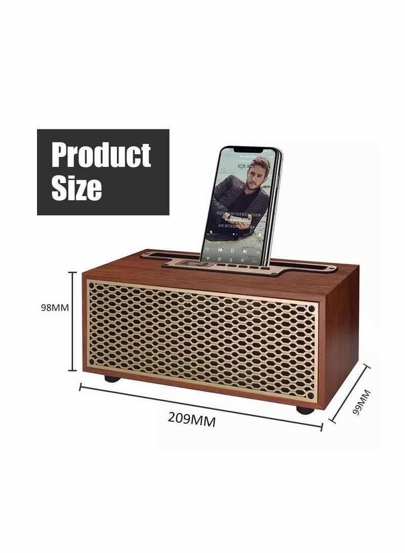MIXDE Wood Grain Bluetooth Speaker TWS Wireless Home Subwoofer Outdoor Portable Mini Long Range Audio - Image 2