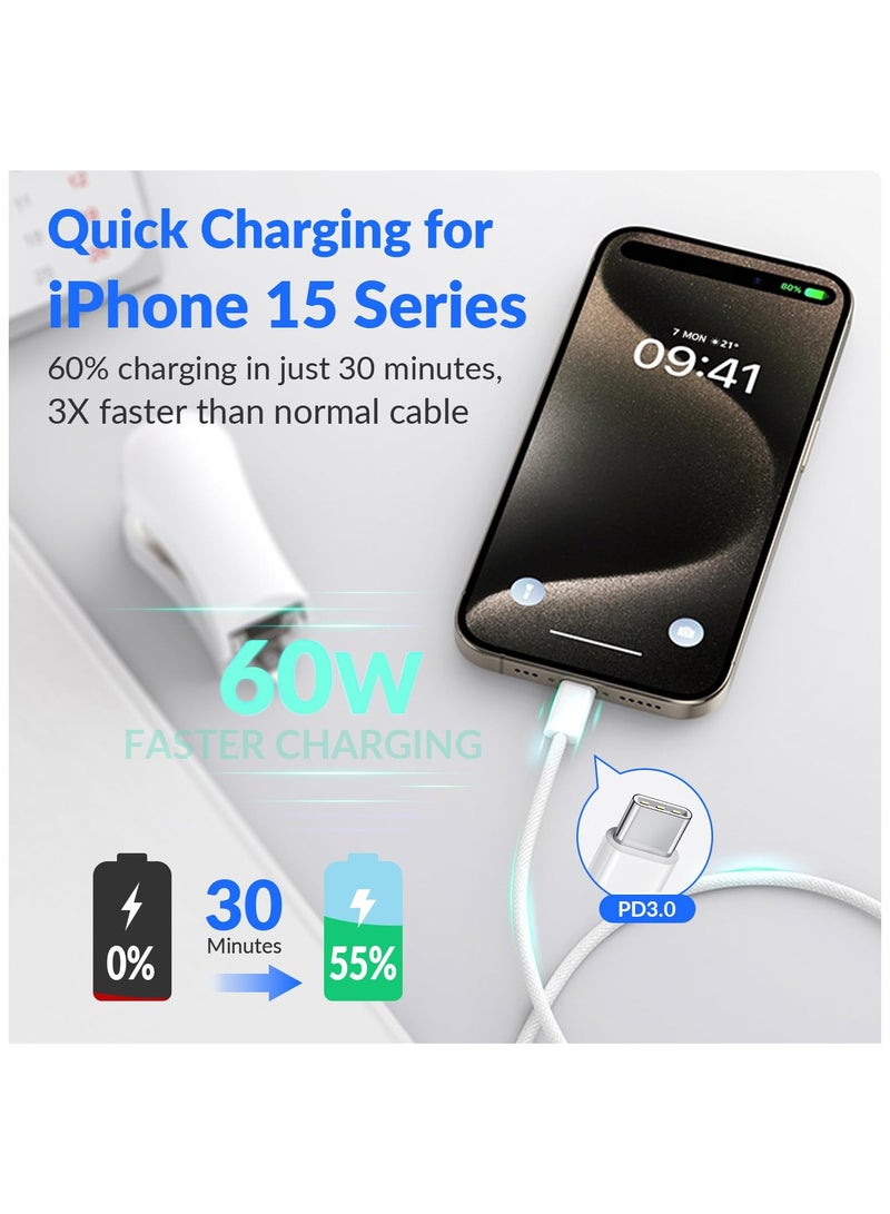 USB-C to USB-C Data Cable (2-Pack, 6.56 ft), Apple iPhone Fast Charging Cable (2 m), Type-C Charging Cable Compatible with Apple iPhone 15/16, Pro/Plus/Pro Max, Suitable for MacBook Pro/Air - Image 2