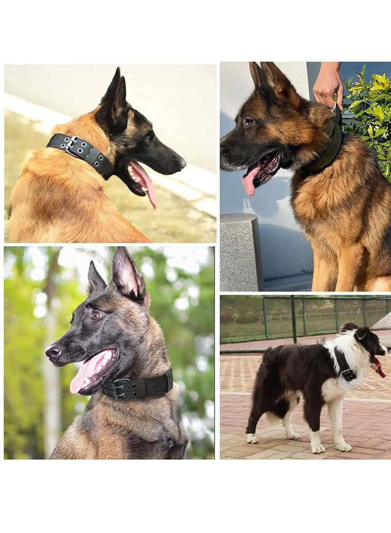 SOLARAE أطواق كلاب تكتيكية قابلة للتعديل، نايلون سميك مع مقبض للتدريب، إطلاق سريع، مشبك معدني ثقيل، عسكري للكلاب الصغيرة والمتوسطة والكبيرة M(35-45) - Image 3