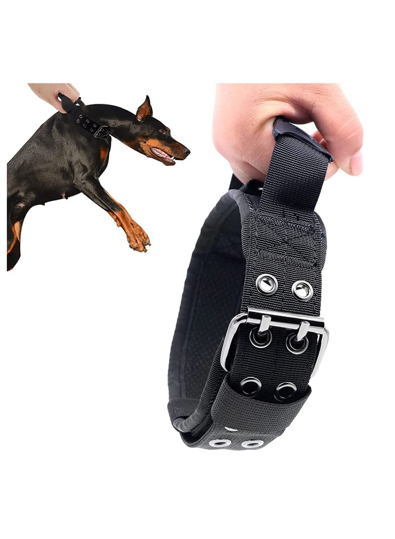 SOLARAE أطواق كلاب تكتيكية قابلة للتعديل، نايلون سميك مع مقبض للتدريب، إطلاق سريع، مشبك معدني ثقيل، عسكري للكلاب الصغيرة والمتوسطة والكبيرة M(35-45) - Image 1