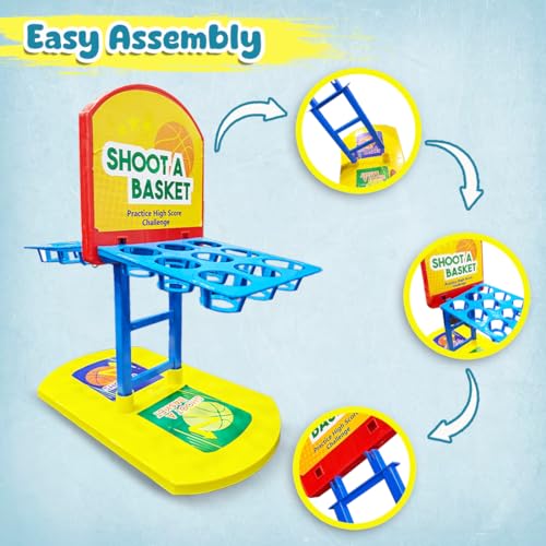 Wembley Shoot-A-Basketball Board Game for Boys & Girls Tabletop Action for 1 or 2 Players Easy to Assemble Portable Basket Ball Indoor Games Ideal for Birthday Gift - Image 3