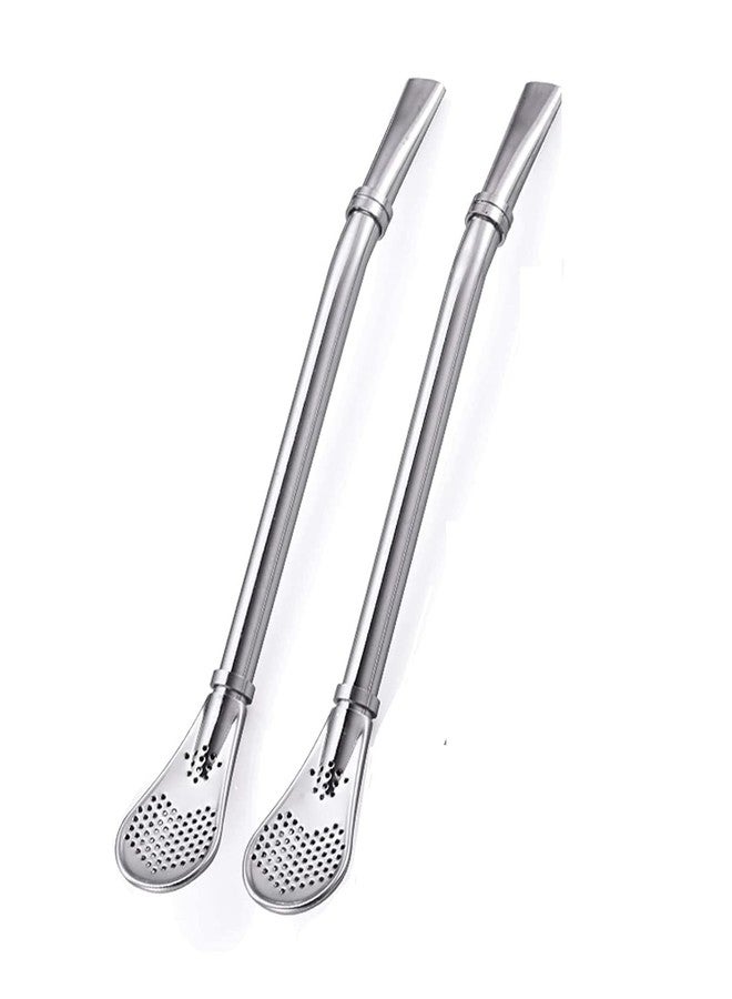 OPNEX 2-in-1 Stainless Steel Filter Spoon & Drinking Straw – Multi-Function Reusable Straw for Coffee, Tea, Mate, and Cocktails Creative Stirring Spoon & Barware Strainer for Home & Bar Use - Image 1