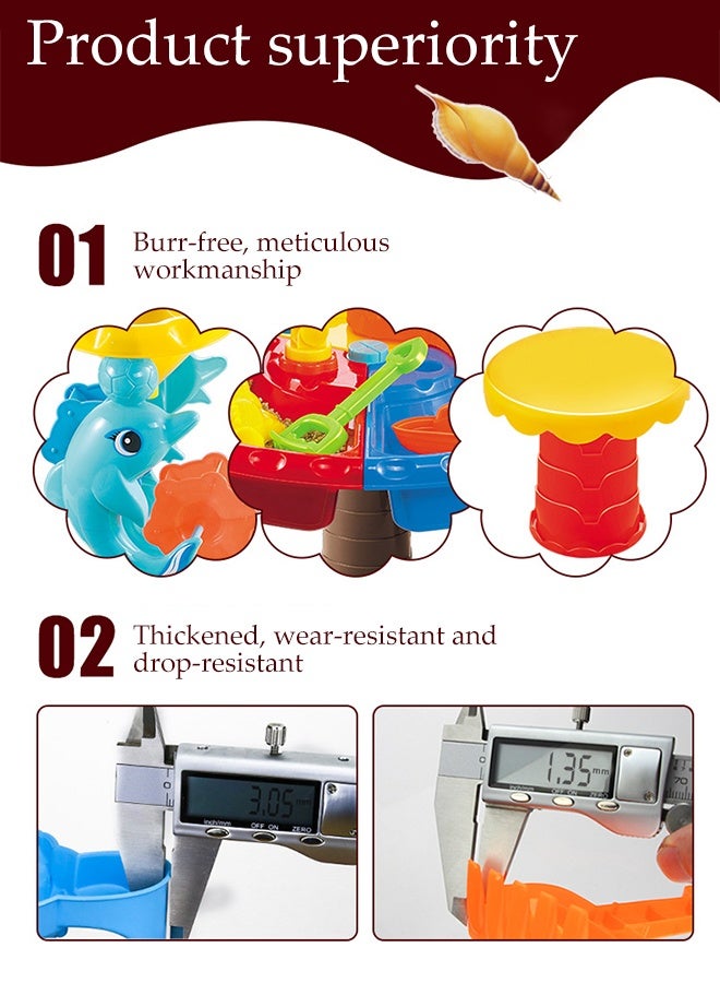 DUNISO Beach Toys Set,Water Sand Table Outside Toys for Toddlers, Water Fun Summer Outdoor Beach Backyard Toys Water Table, Activity Sensory Tables Birthday Gifts for Boys Girls - Image 3