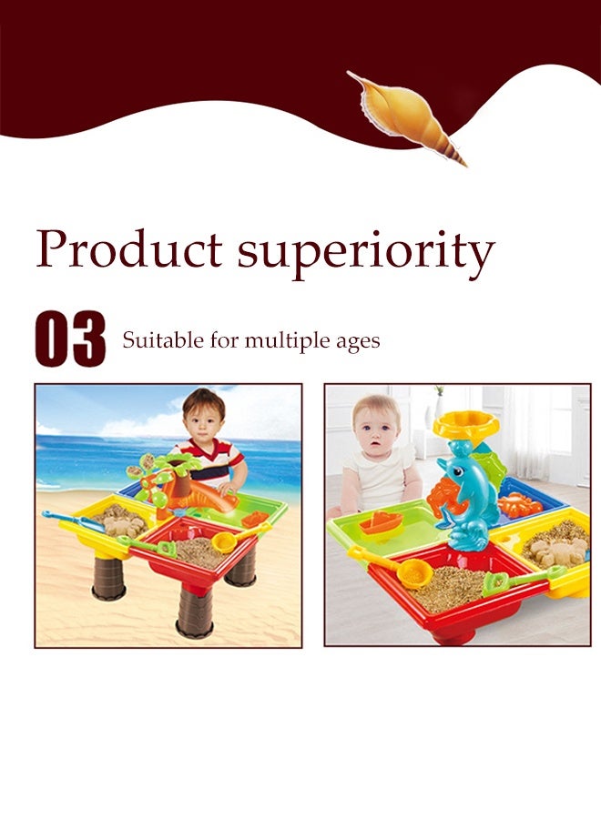 DUNISO Beach Toys Set,Water Sand Table Outside Toys for Toddlers, Water Fun Summer Outdoor Beach Backyard Toys Water Table, Activity Sensory Tables Birthday Gifts for Boys Girls - Image 4