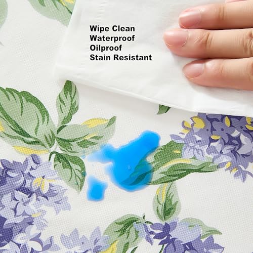 Lintex Lilac Fields Heavy Duty Vinyl Flannel Backed Tablecloth, 60 x 104 inch Rectangle, Purple Lilac Floral Indoor Outdoor Wipe Clean Table Cover for Picnic, Kitchen, Patio, Dining Room - Image 5