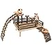 HOSUKKO Hamster Climbing Toys Wooden Activity Set with Large Bridge Apple Wood Chewing Toys for Small Pets - Image 3