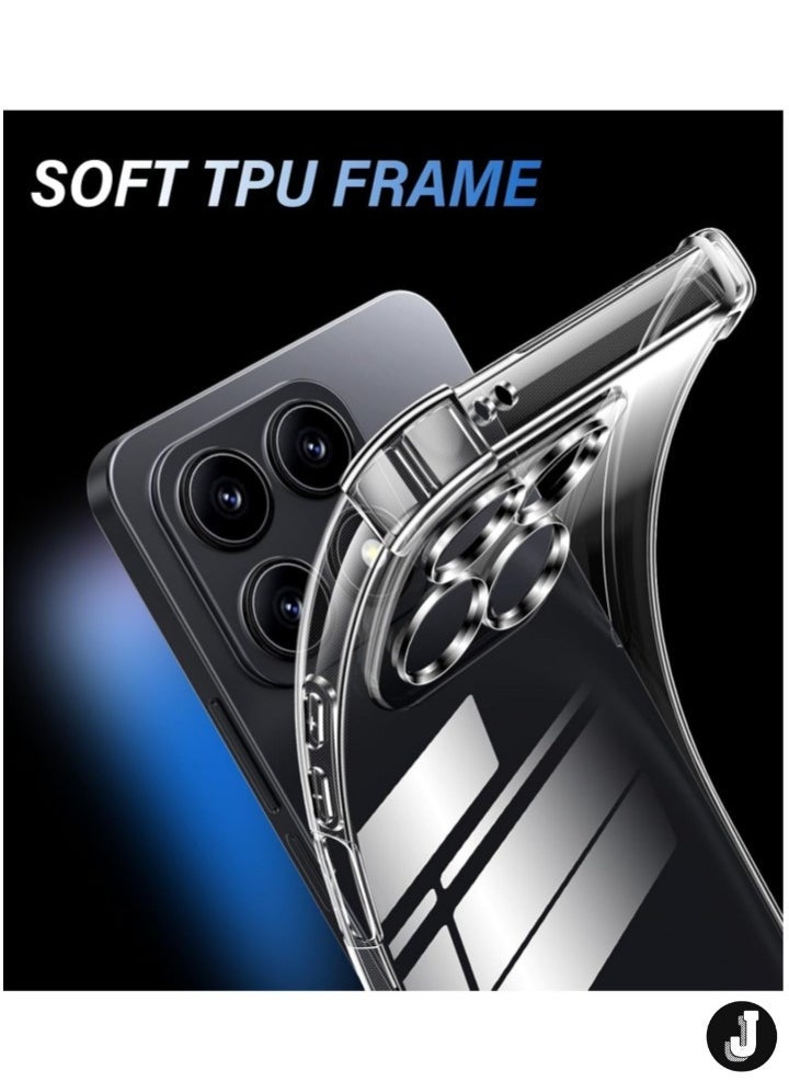 JAJEEK "Case for Honor X8a with 2 Pieces Tempered Glass Screen Protector – Soft Clear TPU Cover, Shockproof Air Cushion Bumper Protection" - Image 2