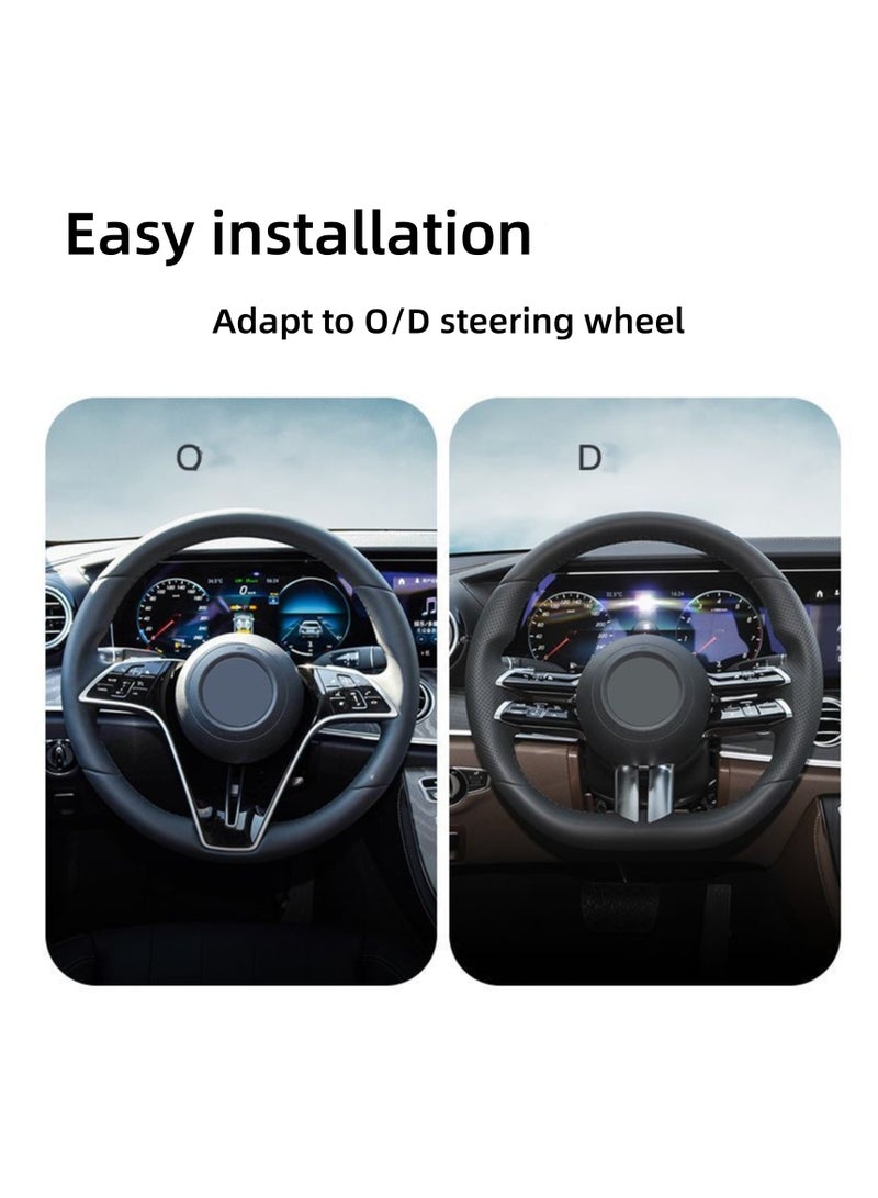 NOVOLAN Car Steering Wheel Cover Skin-Friendly Liquid Hand Feeling 4 Seasons Universal Sweat-Absorbing Non-Slip Ultra-Thin Men & Women Car Handle Cover Concave & Convex Design Easy to Clean (grey)